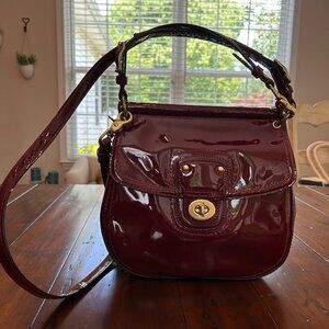 Coach Crossbody Burgundy Patent Leather Bag